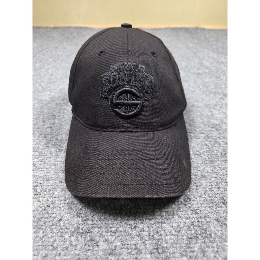 Seattle SuperSonics Hat OSFA Twins Enterprise Blackout Tonal Embroidered NBA